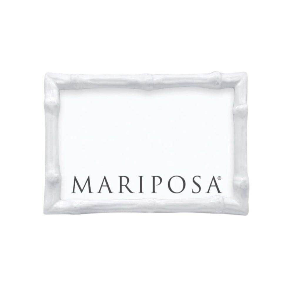 Mariposa Bamboo White 4" x 6" Frame Picture Frames Mariposa