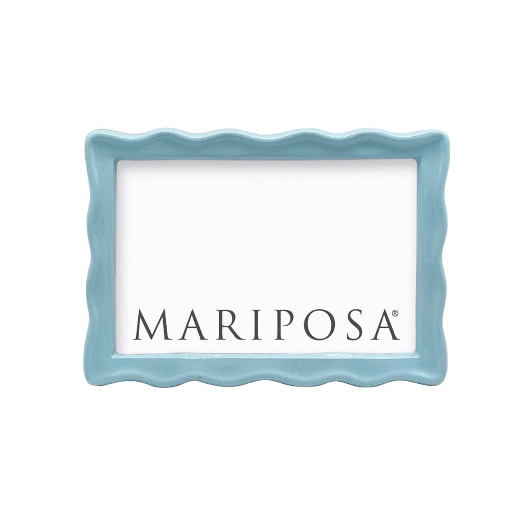 Mariposa Wavy Aqua 4" x 6" Frame Picture Frames Mariposa