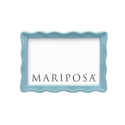 Mariposa Wavy Aqua 4" x 6" Frame Picture Frames Mariposa 
