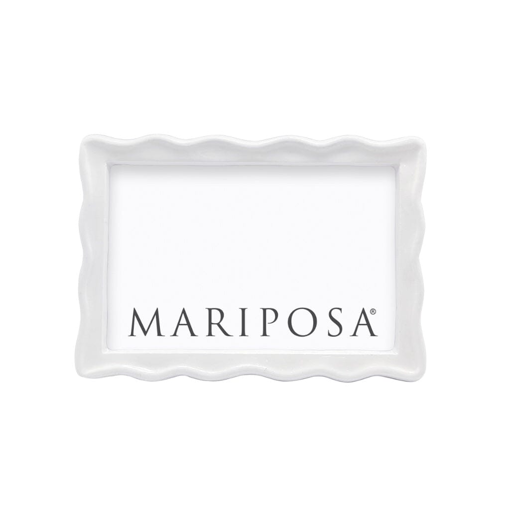 Mariposa Wavy White 4" x 6" Frame Picture Frames Mariposa