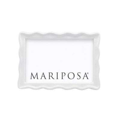 Mariposa Wavy White 4" x 6" Frame Picture Frames Mariposa 