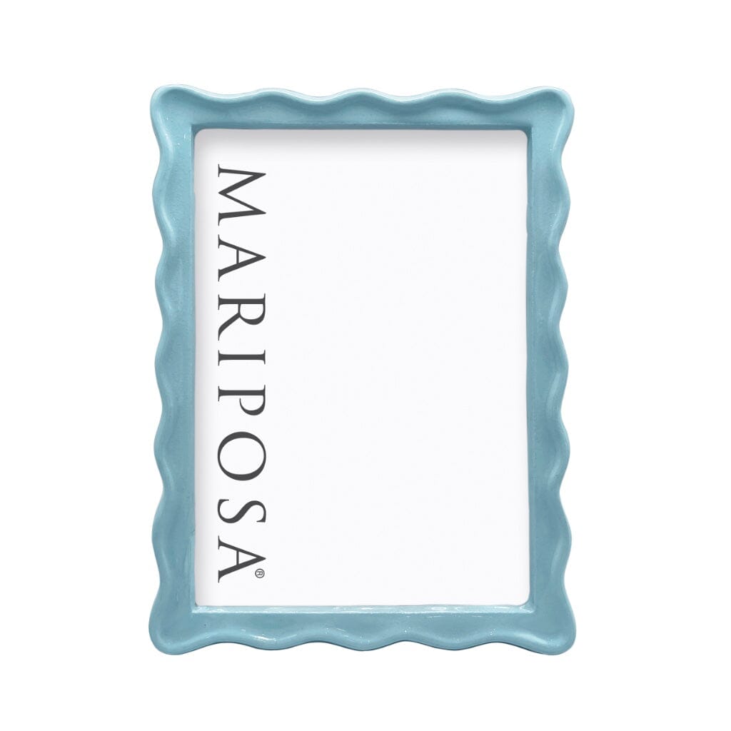 Mariposa Wavy Aqua 5" x 7" Frame Picture Frames Mariposa