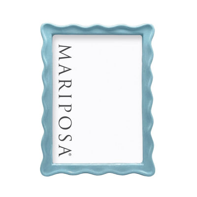 Mariposa Wavy Aqua 5" x 7" Frame Picture Frames Mariposa 
