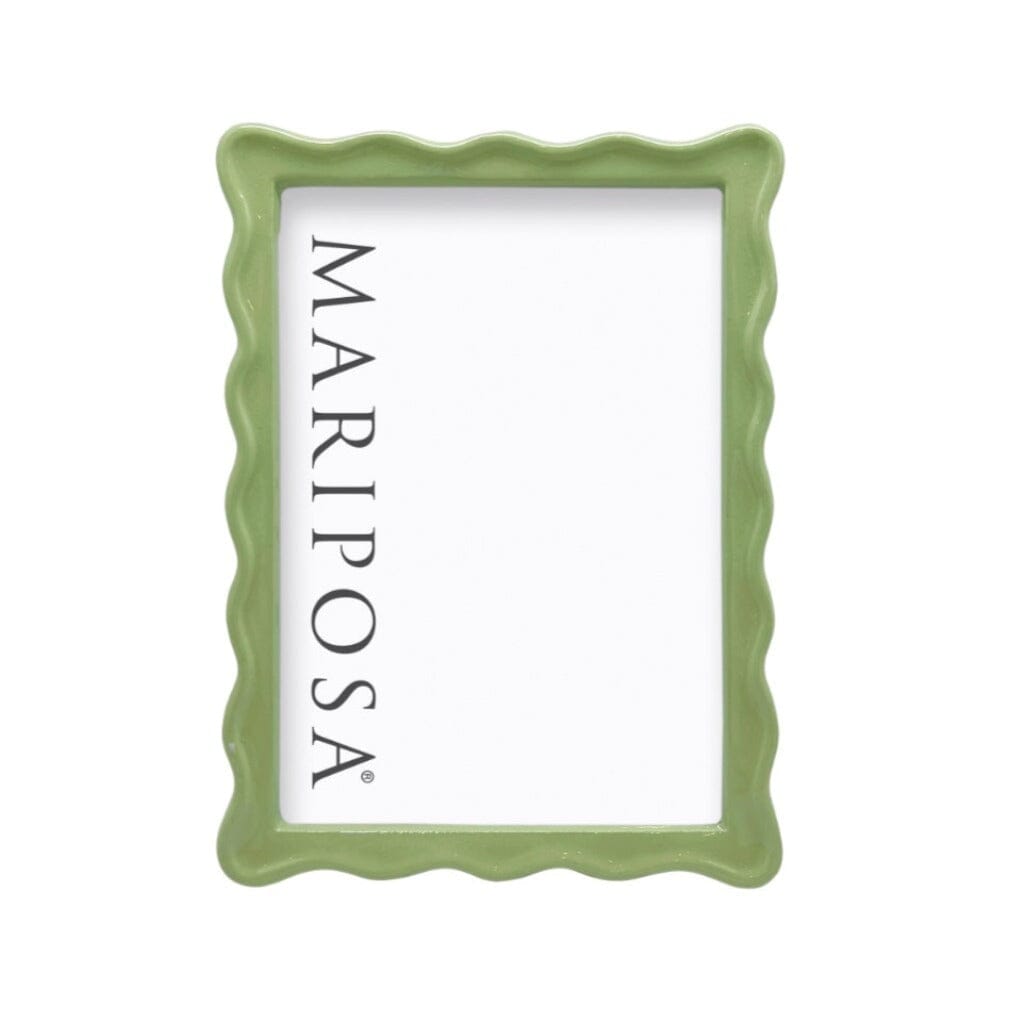 Mariposa Wavy Green 5" x 7" Frame Picture Frames Mariposa