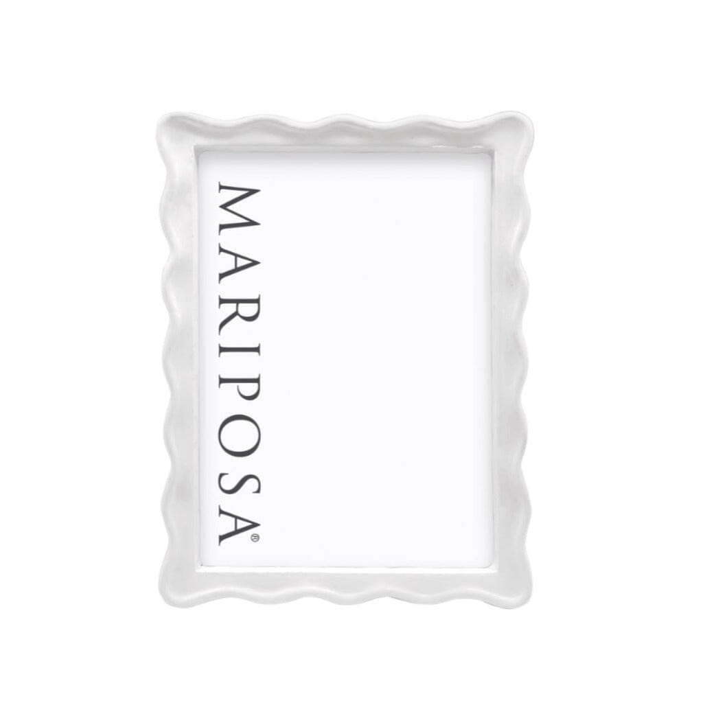 Mariposa Wavy White 5" x 7" Frame Picture Frames Mariposa
