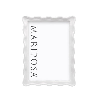 Mariposa Wavy White 5" x 7" Frame Picture Frames Mariposa 