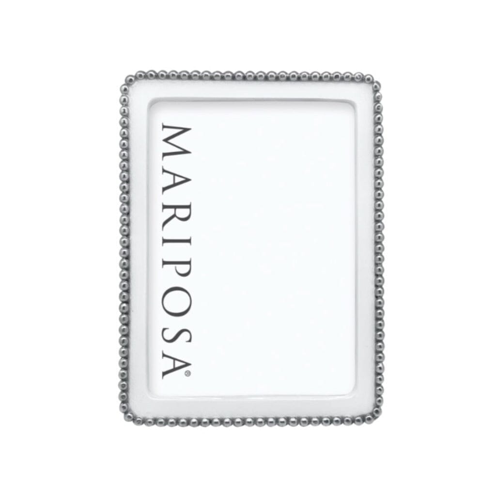 Mariposa Beaded White 5" x 7" Frame Picture Frames Mariposa