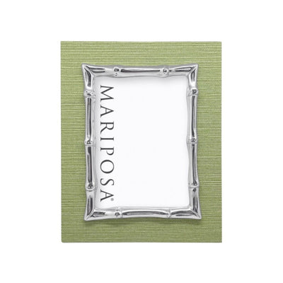 Mariposa Palma Faux Grasscloth and Bamboo 5" x 7" Frame Picture Frames Mariposa 