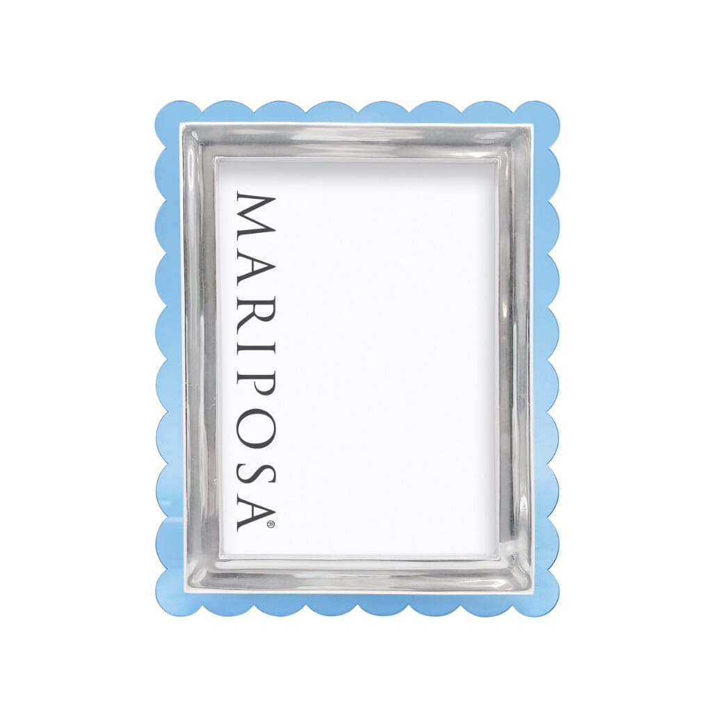 Mariposa Light Blue Acrylic Scallop 5" x 7" Frame Picture Frames Mariposa