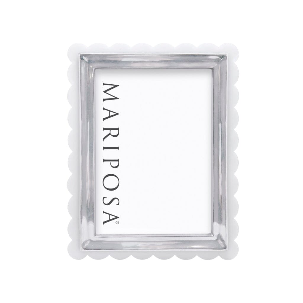 Mariposa White Acrylic Scallop 5" x 7" Frame Picture Frames Mariposa