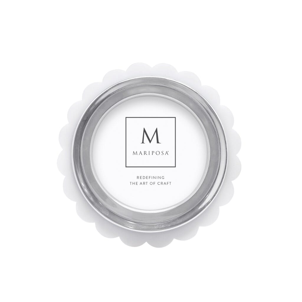 Mariposa White Acrylic Scallop Round Frame Picture Frames Mariposa