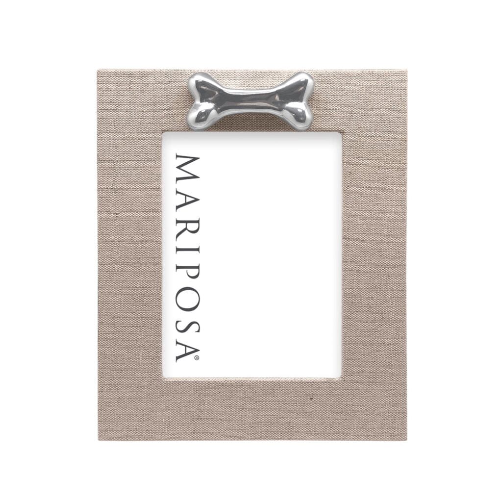 Mariposa Natural Linen with Dog Bone 5" x 7" Frame Vertical Picture Frames Mariposa