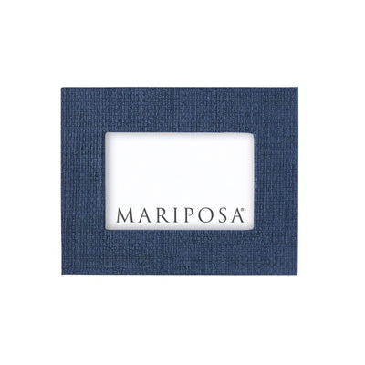 Mariposa Indigo Blue Faux Grasscloth 4" x 6" Frame Picture Frames Mariposa 