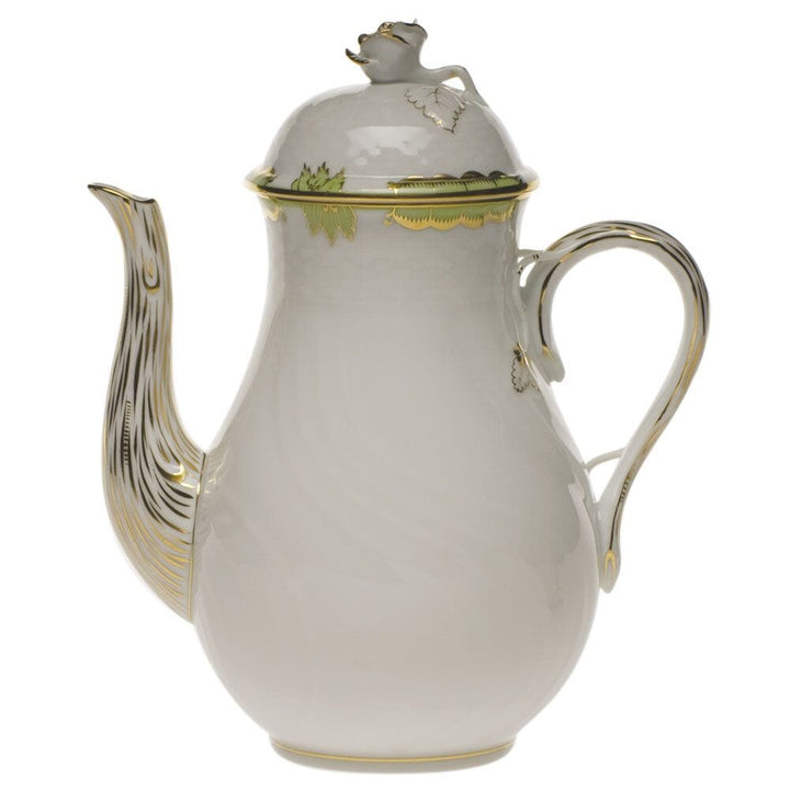 Herend Princess Victoria Coffee Pot With Rose Dinnerware Herend Green
