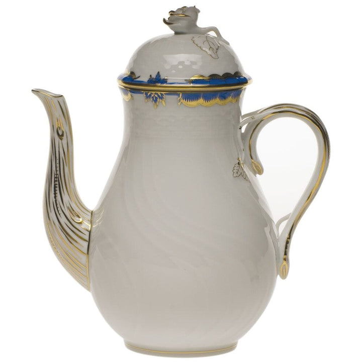 Herend Princess Victoria Coffee Pot With Rose Dinnerware Herend Blue