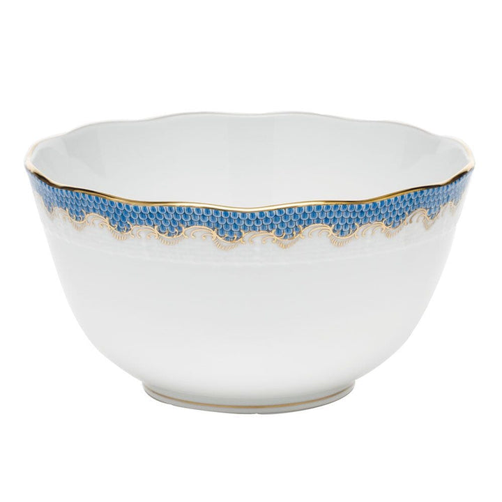 Herend Fish Scale Round Bowl Dinnerware Herend Blue