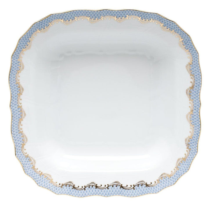 Herend Fish Scale Square Fruit Dish Dinnerware Herend Light Blue
