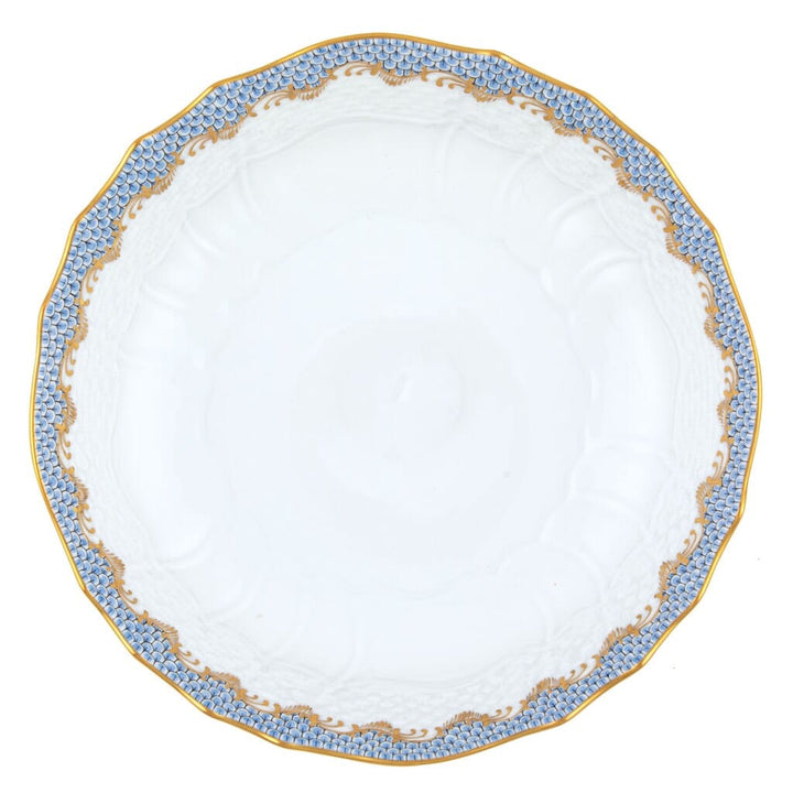 Herend Fish Scale Scalloped Dinner Bowl Dinnerware Herend Light Blue