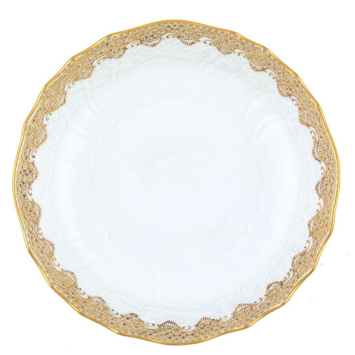 Herend Fish Scale Scalloped Dinner Bowl Dinnerware Herend Gold