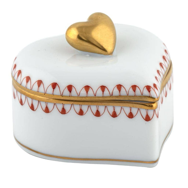 Herend Double Heart Box Figurines Herend Rust