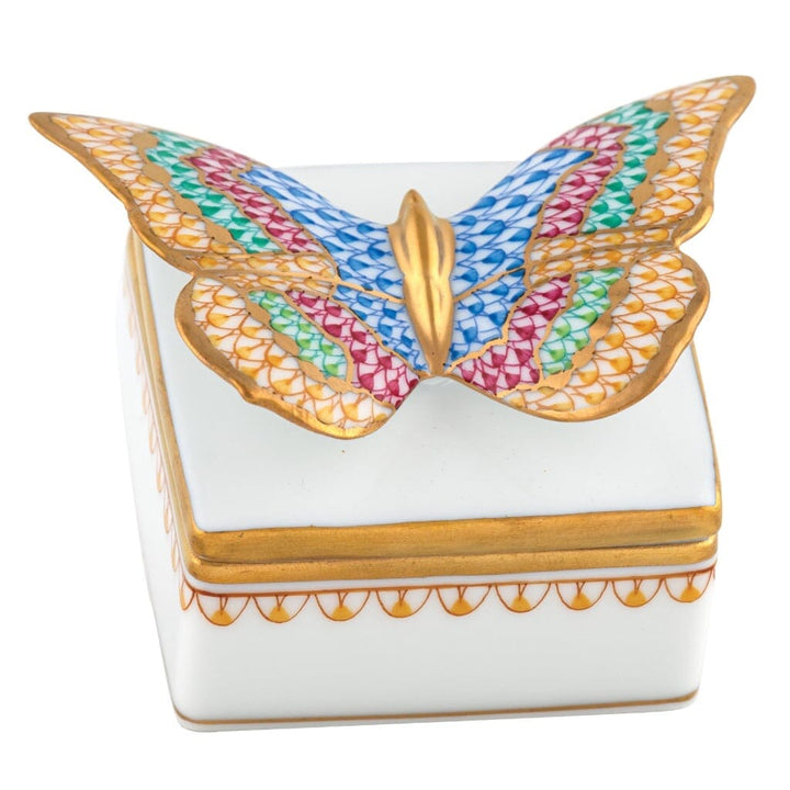 Herend Butterfly Box Figurines Herend Butterscotch