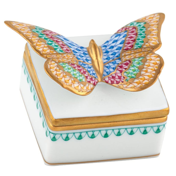 Herend Butterfly Box Figurines Herend Green