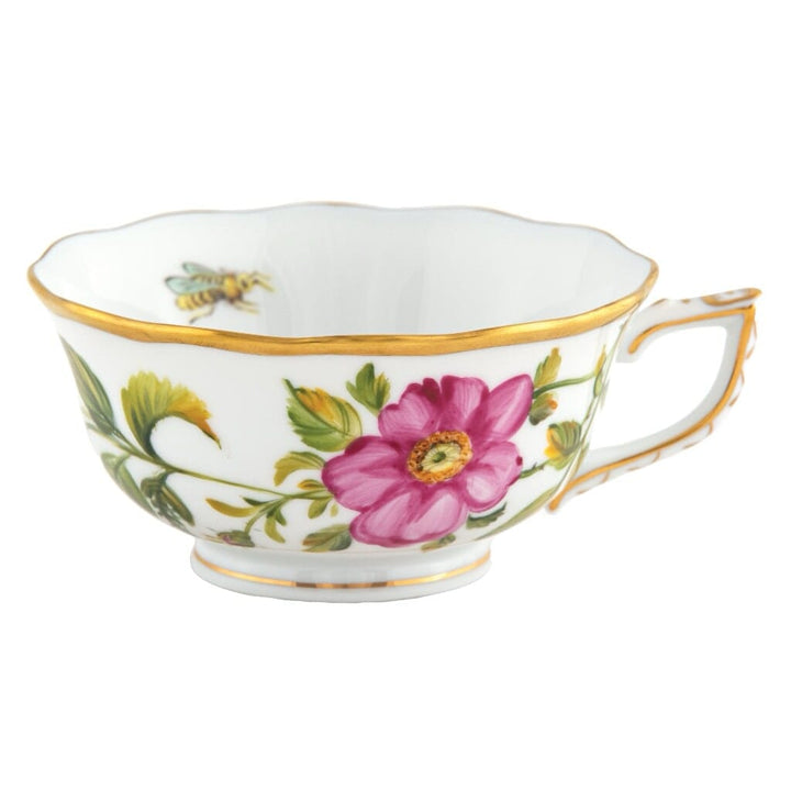 Herend American Wildflower Tea Cup - Prairie Rose Dinnerware Herend