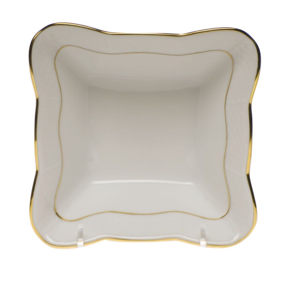 Herend Golden Edge Small Square Dish Dinnerware Herend