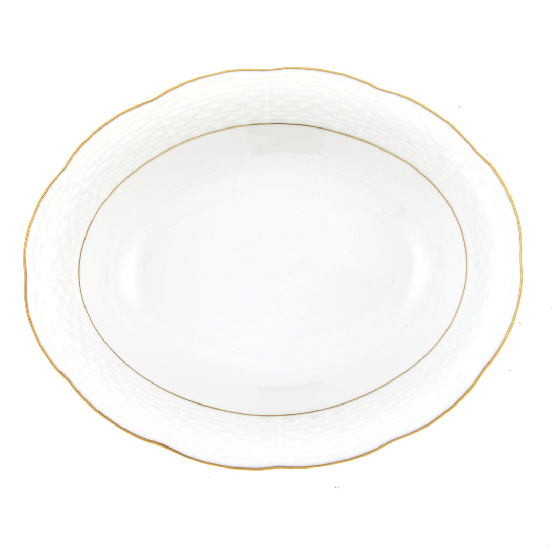 Herend Golden Edge Oval Vegetable Dish Dinnerware Herend