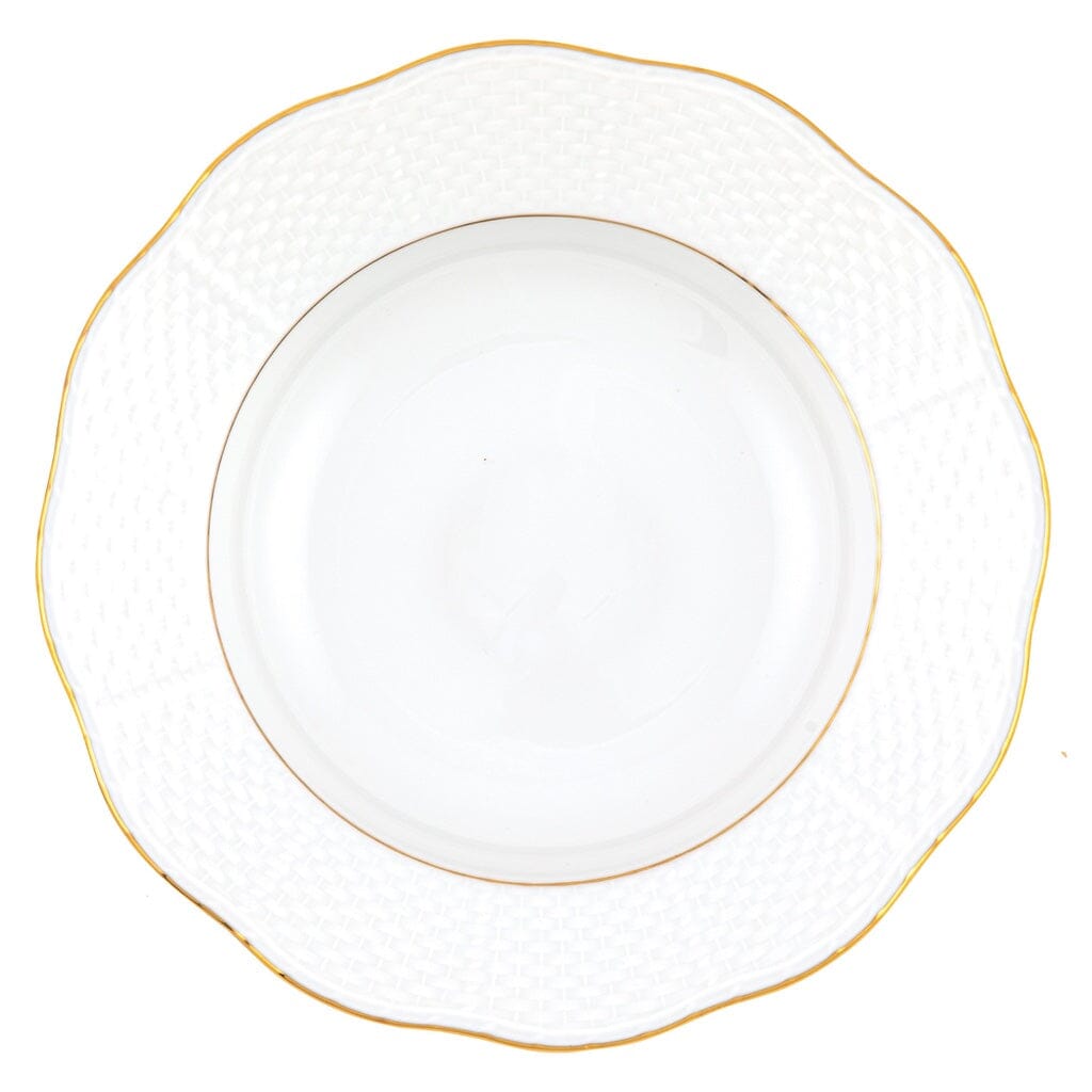 Herend Golden Edge Rim Soup Plate Dinnerware Herend