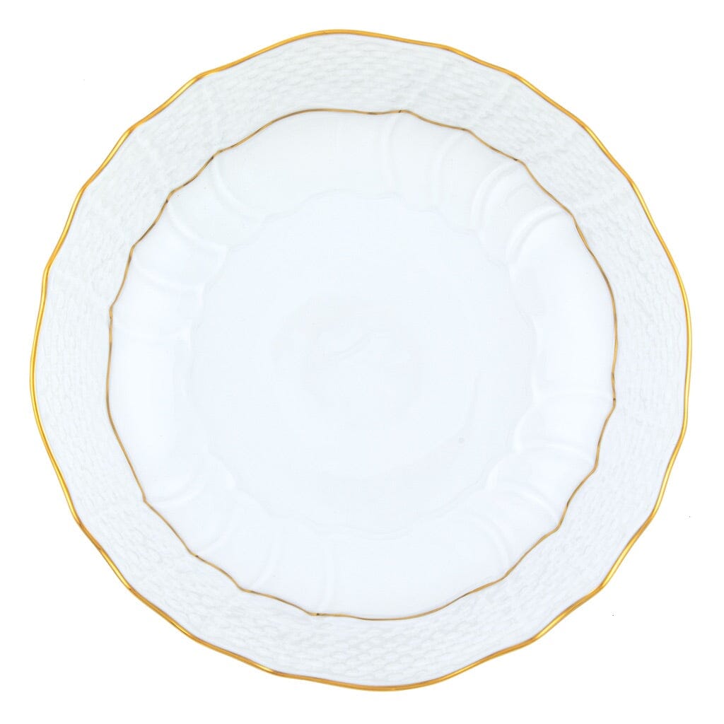 Herend Golden Edge Scalloped Dinner Bowl Dinnerware Herend