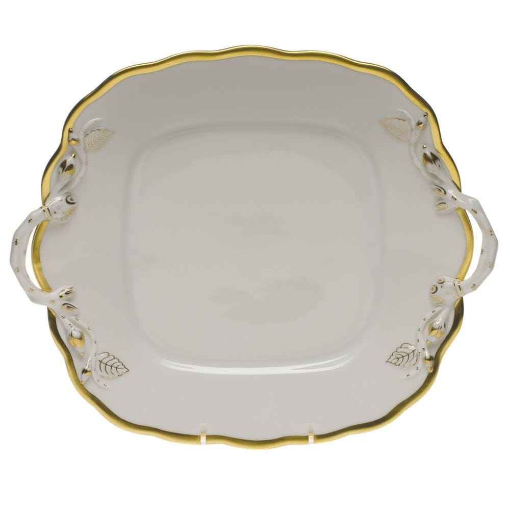 Herend Gwendolyn Square Cake Plate With Handles Dinnerware Herend