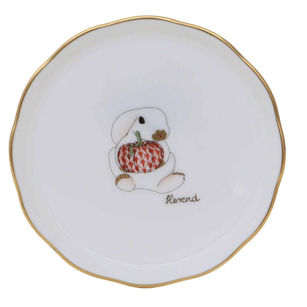 Herend Pumpkin Bunny Coaster Figurines Herend