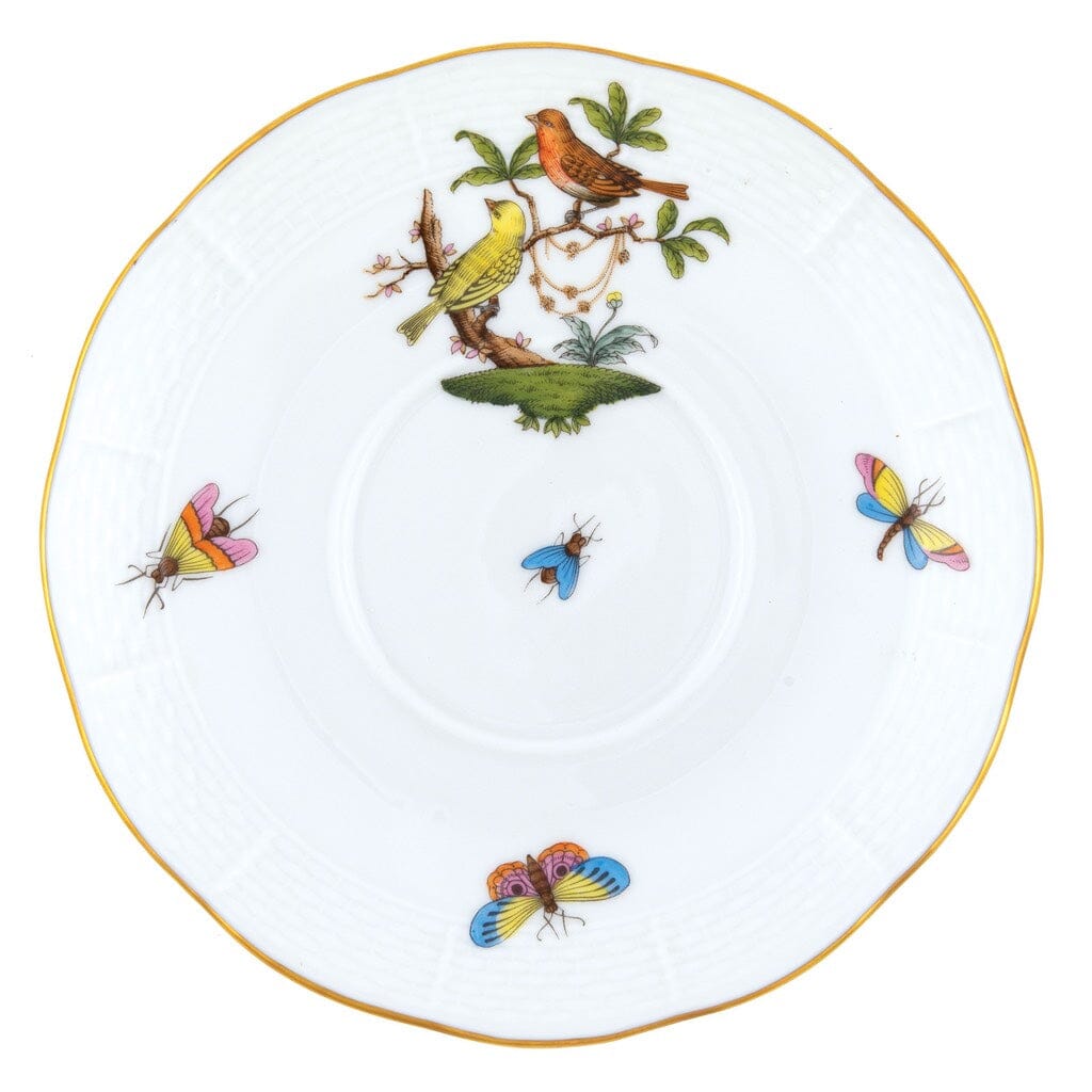 Herend Rothschild Bird Covered Bouillon Saucer Dinnerware Herend