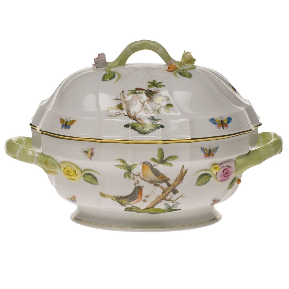 Herend Rothschild Bird Tureen With Branch Dinnerware Herend