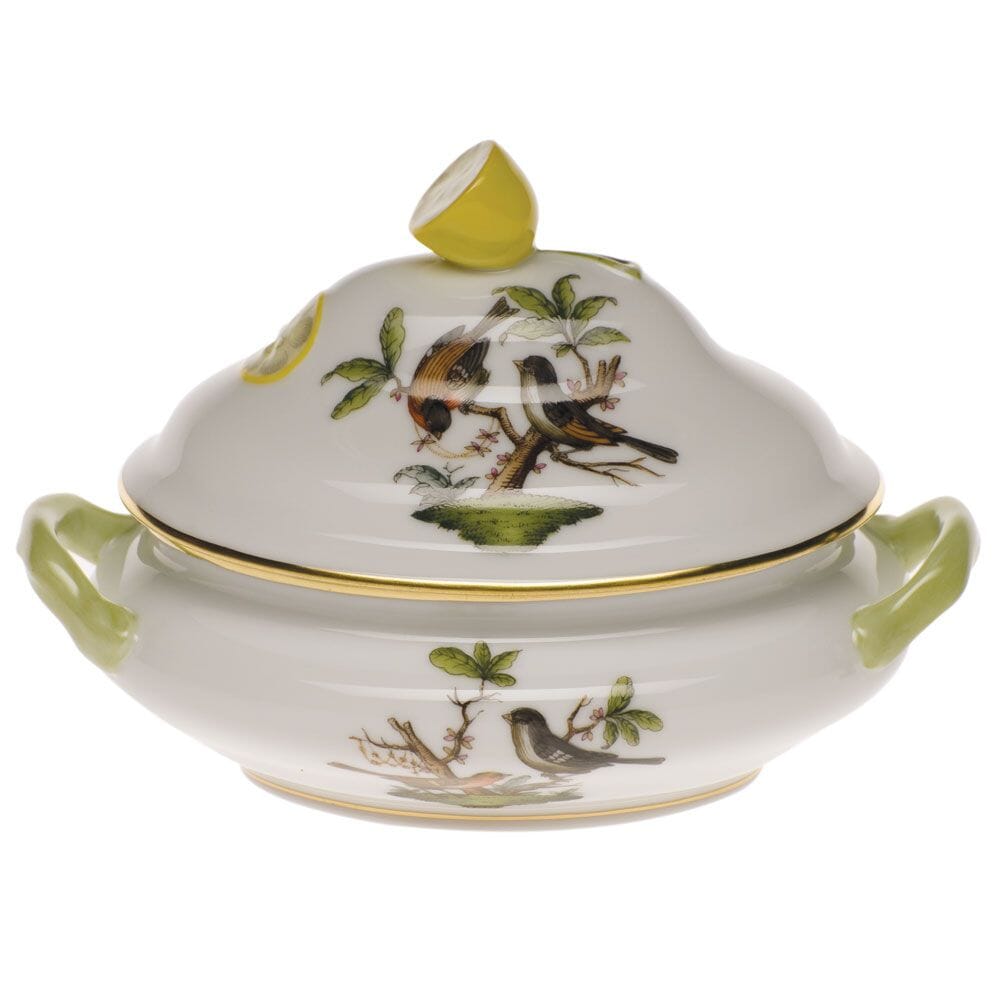 Herend Rothschild Bird Mini Tureen With Lemon Dinnerware Herend