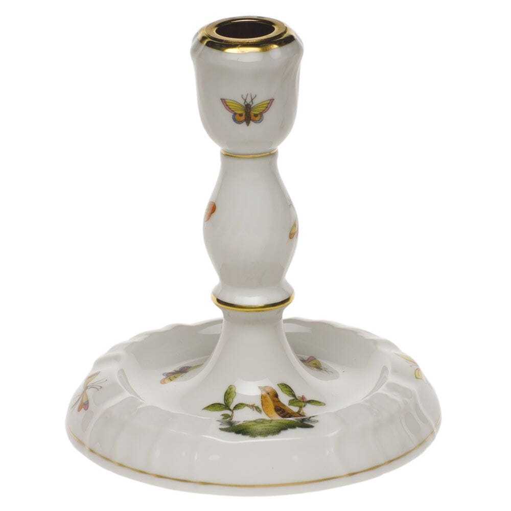 Herend Rothschild Bird Single Candlestick Candle Holders Herend