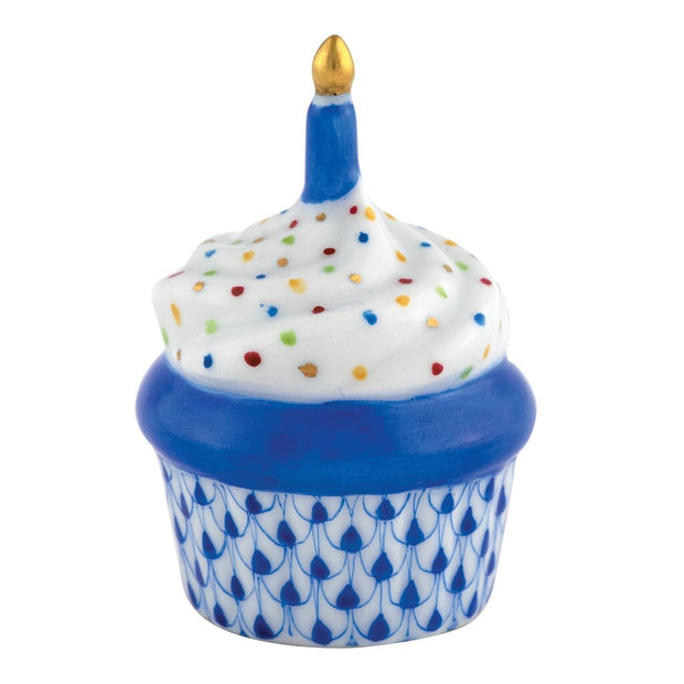 Herend Cupcake With Candle Figurine Figurines Herend Sapphire 