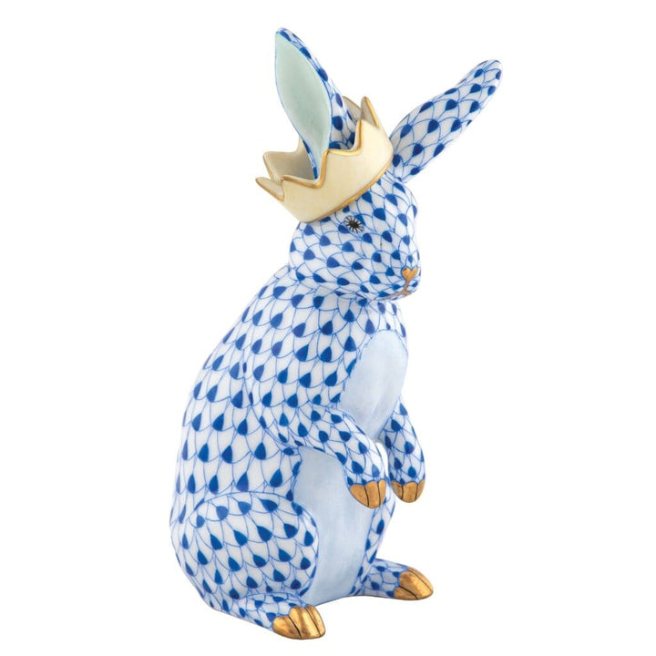 Herend Bunny With Crown Figurine Figurines Herend Sapphire