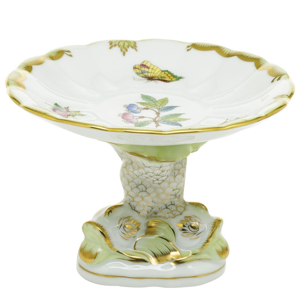 Herend Queen Victoria Shell With Dolphin Stand Dinnerware Herend Green