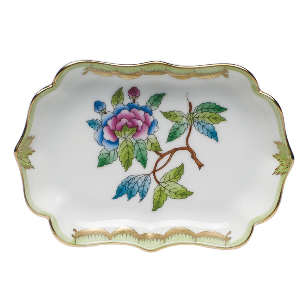 Herend Queen Victoria Mini Scalloped Tray Trays Herend Green