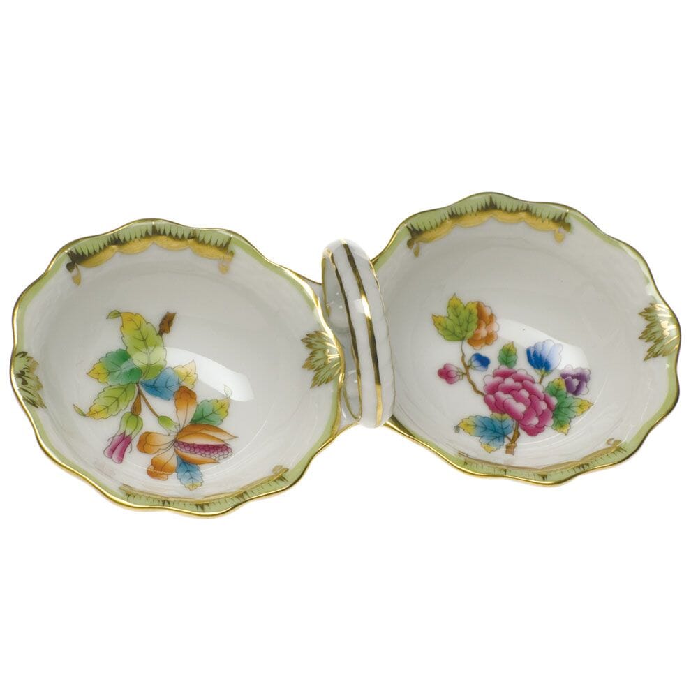 Herend Queen Victoria Twin Salt Dinnerware Herend Green