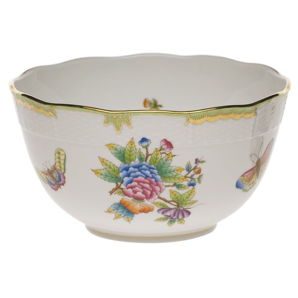 Herend Queen Victoria Round Bowl Dinnerware Herend Green