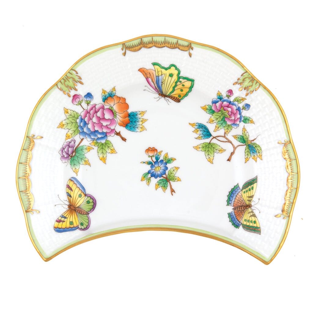 Herend Queen Victoria Crescent Salad Dinnerware Herend Green