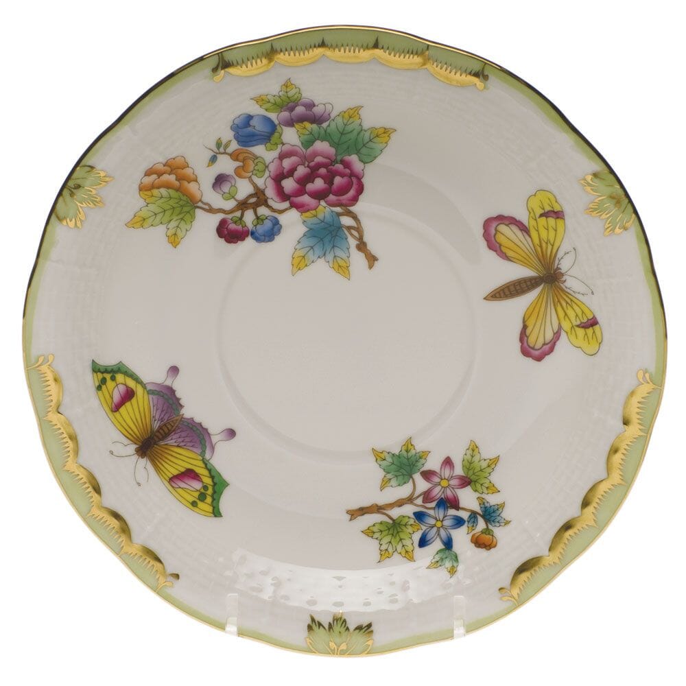 Herend Queen Victoria Cream Soup Stand Dinnerware Herend Green