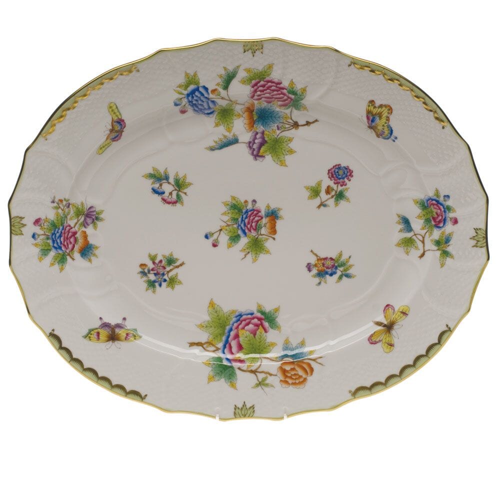 Herend Queen Victoria Turkey Platter Platters Herend Green