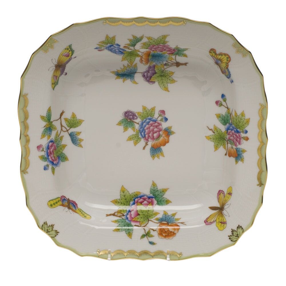 Herend Queen Victoria Square Fruit Dish Dinnerware Herend Green