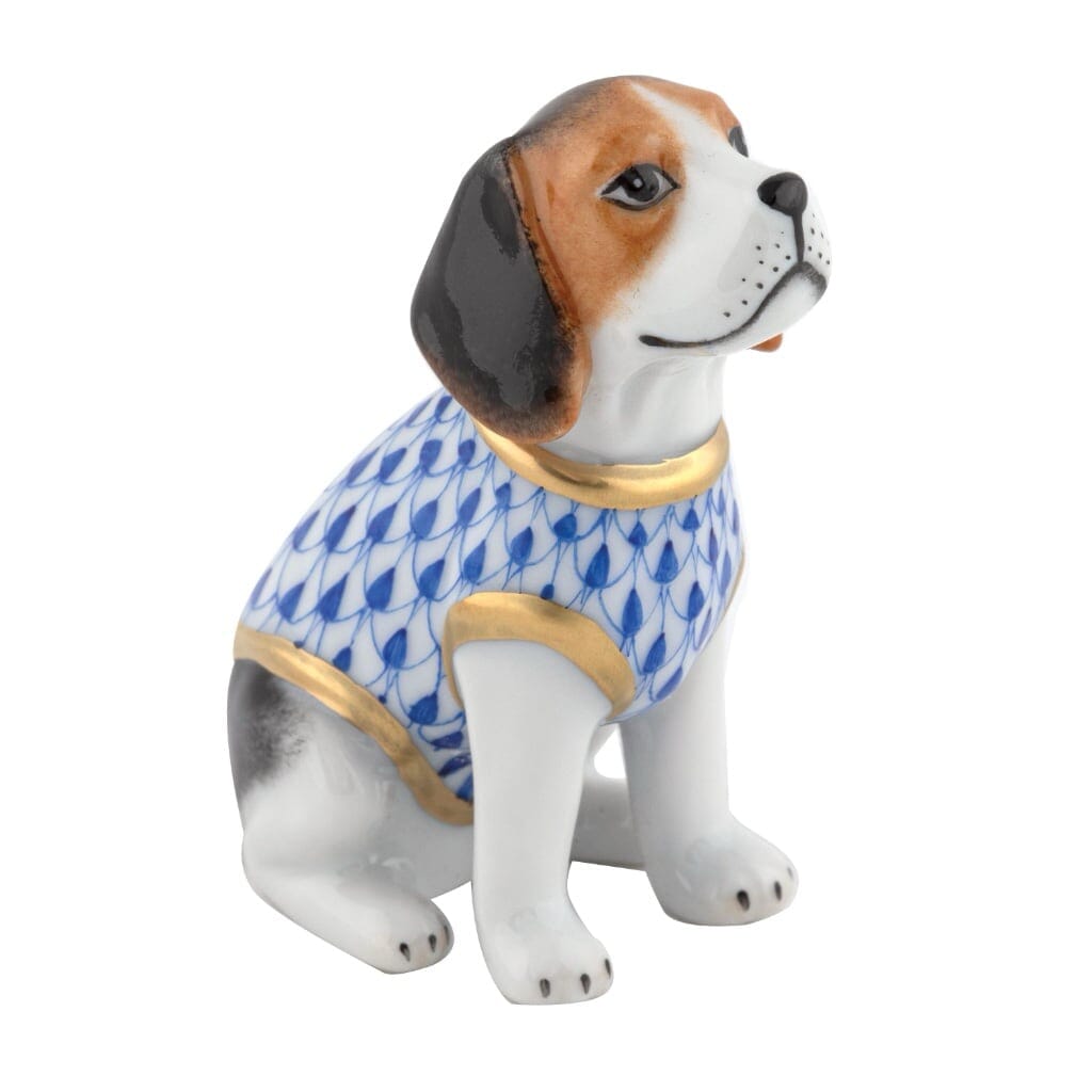 Herend Beagle Puppy Figurine Figurines Herend Sapphire