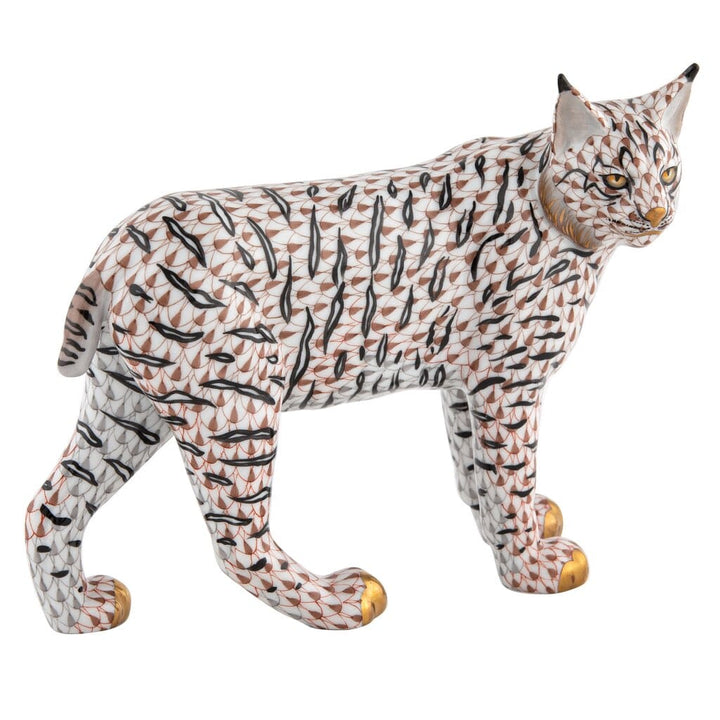 Herend Bobcat Figurine - Limited Edition Figurines Herend