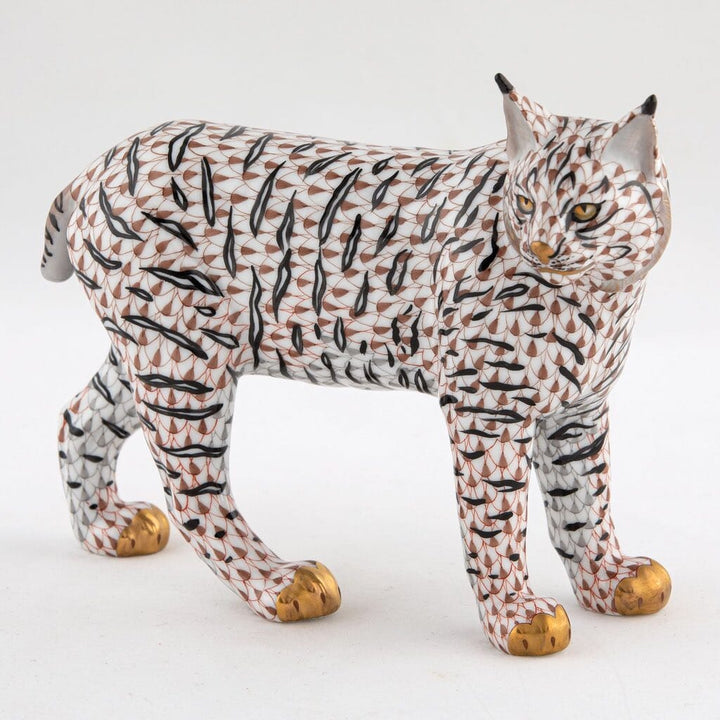 Herend Bobcat Figurine - Limited Edition Figurines Herend
